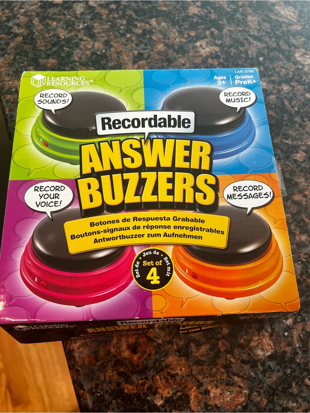 Recordable Answer Buzzers - Multi Color (Set of 4)
